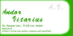 andor vitarius business card